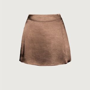OAK + FORT Chocolate Satin Skirt
